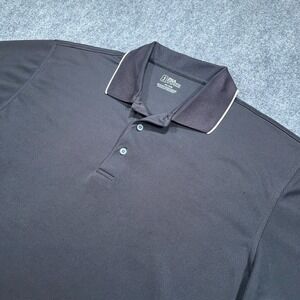 PGA Tour Golf Polo Shirt Mens XL Black Short Sleeve Preppy Stretch Casual *Read*